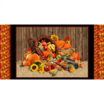 Harvest Time Panel Black by Elizabeth's Studio
